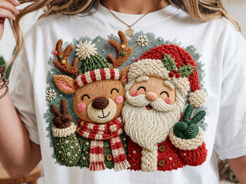Faux Yarn Merry Christmas, Santa Png SVG DesignDestine 