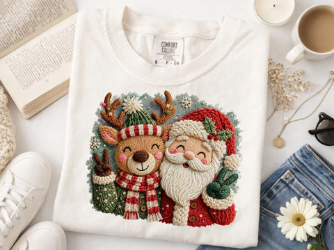 Faux Yarn Merry Christmas, Santa Png SVG DesignDestine 