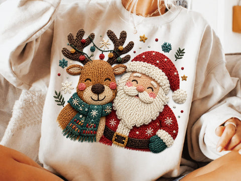Faux Yarn Merry Christmas, Santa Png SVG DesignDestine 