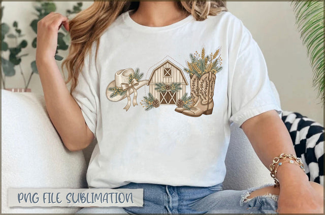 Faux Yarn Small Town Christmas PNG Sublimation Shetara Begum 