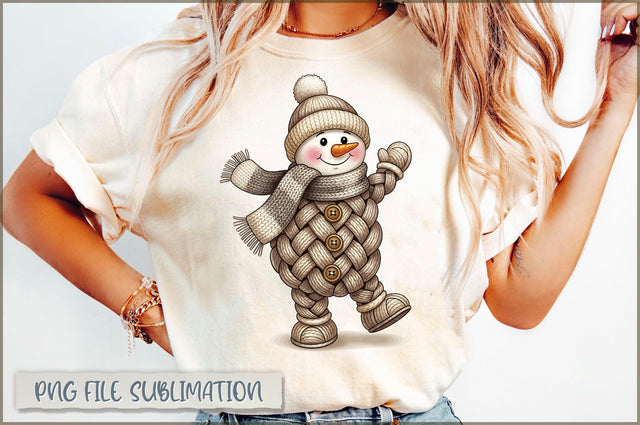 Faux Yarn Snowman PNG Sublimation Shetara Begum 