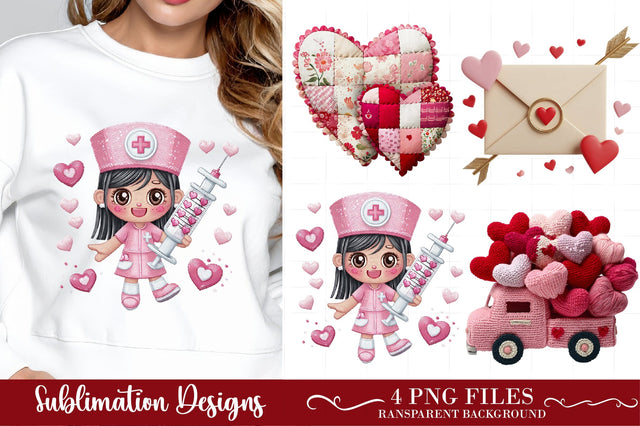 Faux Yarn Valentine Day Clipart PNG- Valentine Day Clipart Sublimation designmaster24 