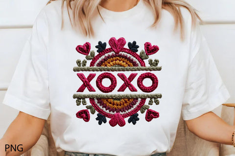 Faux Yarn Xoxo Valentine Png Sublimation SVGArt 