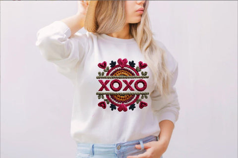 Faux Yarn Xoxo Valentine Png Sublimation SVGArt 