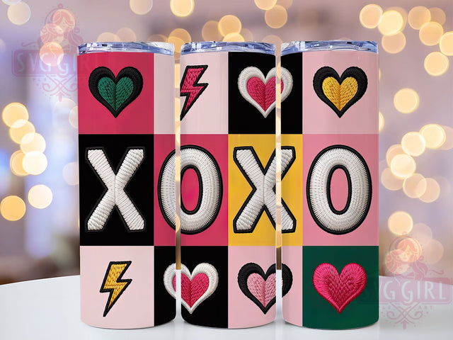Faux Yarn XOXO Valentine Tumbler Wrap, XOXO Valentine, Love Theme, Cute Design, Handmade Style, Tumbler Wrap, Sublimation Design Sublimation SvggirlplusArt 