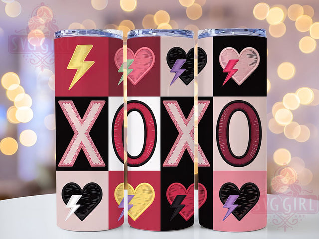 Faux Yarn XOXO Valentine Tumbler Wrap, XOXO Valentine, Love Theme, Cute Design, Handmade Style, Tumbler Wrap, Sublimation Design Sublimation SvggirlplusArt 