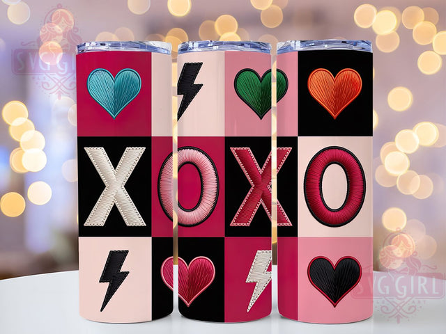 Faux Yarn XOXO Valentine Tumbler Wrap, XOXO Valentine, Love Theme, Cute Design, Handmade Style, Tumbler Wrap, Sublimation Design Sublimation SvggirlplusArt 