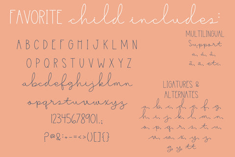 Favorite Child, Cute Handwritten font for Cricut Font Designing Digitals 