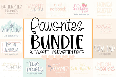 Favorites Handwritten Font Bundle for Cricut, Cute Cursive Handwriting Font Designing Digitals 