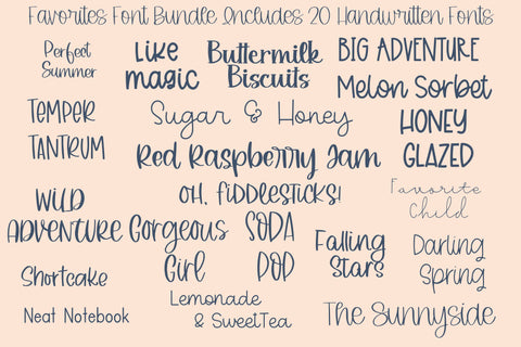 Favorites Handwritten Font Bundle for Cricut, Cute Cursive Handwriting Font Designing Digitals 