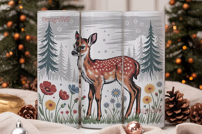 Fawn in the Woods 20oz Tumbler Wrap Sublimation DesignSVG 