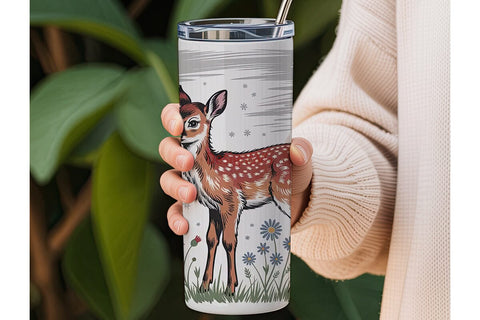 Fawn in the Woods 20oz Tumbler Wrap Sublimation DesignSVG 