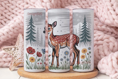 Fawn in the Woods 20oz Tumbler Wrap Sublimation DesignSVG 