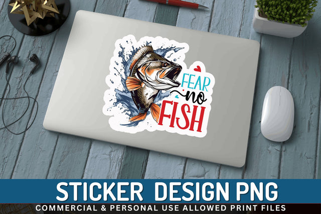 Fear no fish Sticker Design Sublimation Regulrcrative 