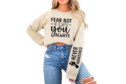 Fear Not He is with You Always Sleeve SVG Design, Christian Sleeve SVG, Faith SVG Design, Jesus Sleeve SVG SVG Regulrcrative 