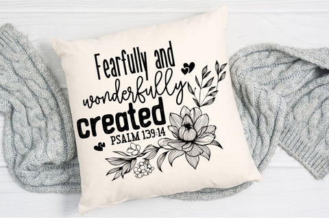 Fearfully and Wonderfully SVG, Christian Floral SVG, Retro Christian SVG, Bible Verse SVG, Wildflower Jesus SVG Design SVG Regulrcrative 