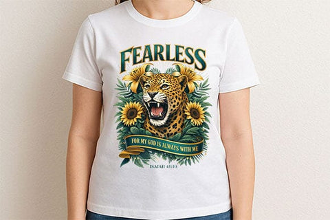 Fearless Christian Faith PNG | Leopard Bible Verse Sublimation Design SVG BillahCrafts 