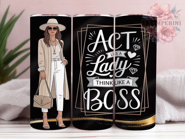 Fearless & Fabulous Boss Lady Tumbler, Think Like A Boss Tumbler, Girl Boss Sublimation Design, Empowered Woman Tumbler, Feminine Boss Tumbler Wrap, Act Like A Lady Wrap Sublimation Li Zamperini 