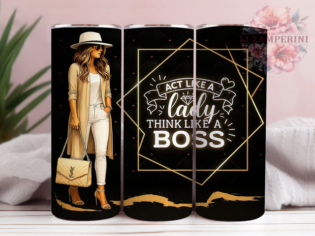 Fearless & Fabulous Boss Lady Tumbler, Think Like A Boss Tumbler, Girl Boss Sublimation Design, Empowered Woman Tumbler, Feminine Boss Tumbler Wrap, Act Like A Lady Wrap Sublimation Li Zamperini 