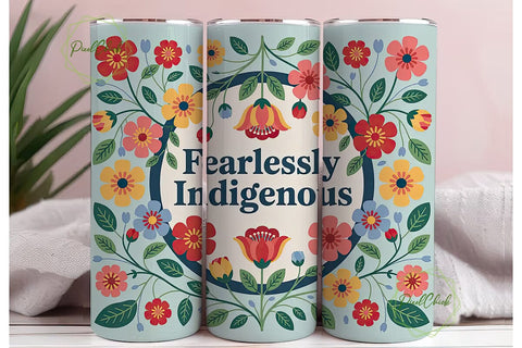 Fearlessly Indigenous 20oz Tumbler Wrap Sublimation PixelChick 