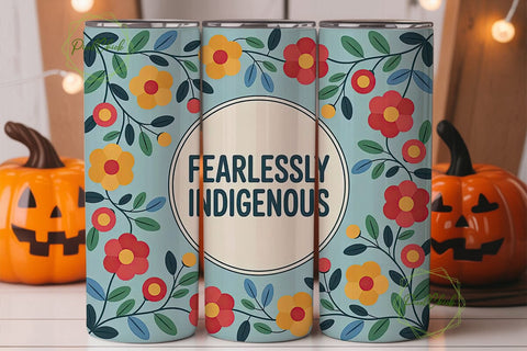 Fearlessly Indigenous 20oz Tumbler Wrap Sublimation PixelChick 