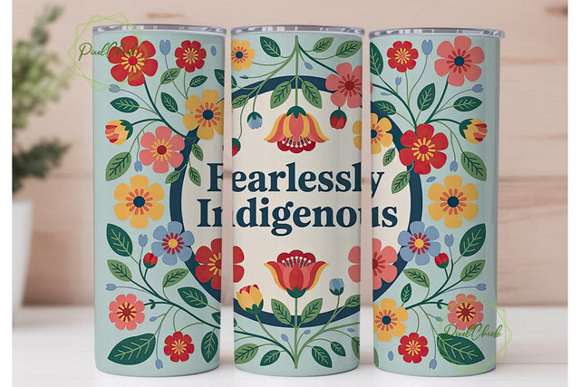 Fearlessly Indigenous 20oz Tumbler Wrap Sublimation PixelChick 