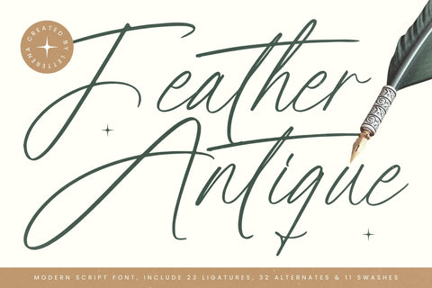 Feather Antique - Modern Script Font Font Letterena Studios 