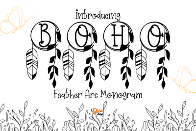 Feather Arc Monogram Font Dm Letter Studio 