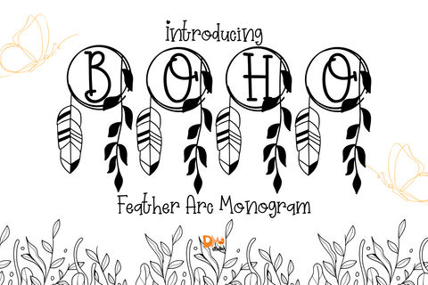 Feather Arc Monogram Font Dm Letter Studio 