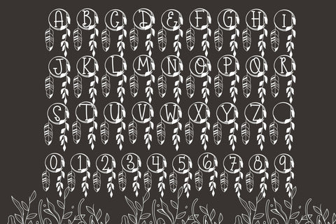 Feather Arc Monogram Font Dm Letter Studio 