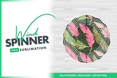 Feather Pattern Wind Spinner Round Png Design Sublimation Regulrcrative 