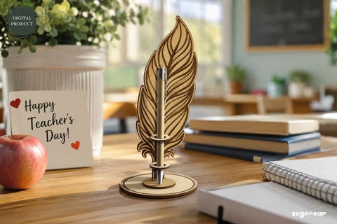 Feather Pen Stand Laser Cut Bundle SVG SvgOcean 