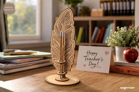 Feather Pen Stand Laser Cut Bundle SVG SvgOcean 