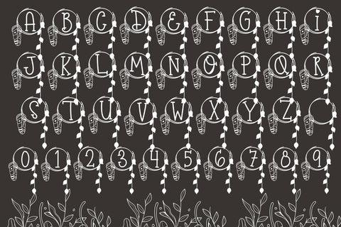 Feather Ring Boho Monogram Font Dm Letter Studio 