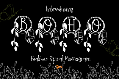 Feather Spiral Monogram Font Dm Letter Studio 