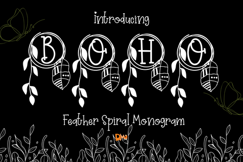 Feather Spiral Monogram Font Dm Letter Studio 