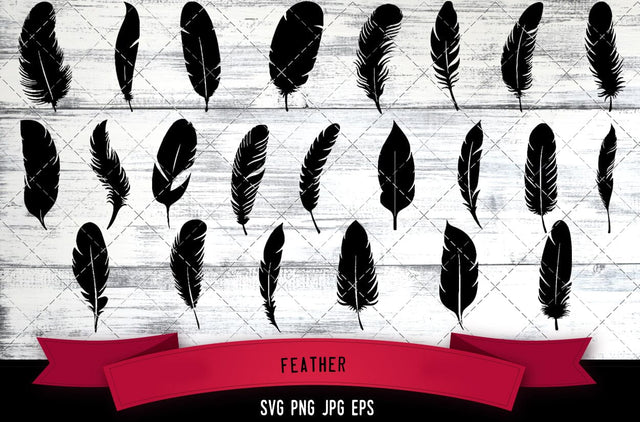Feather Vector Bundle - JPG, SVG, PNG, EPS - Digital Download with Commercial License for Cricut, Silhouette, Scan N Cut Crafting SVG Loveleen Kaur 