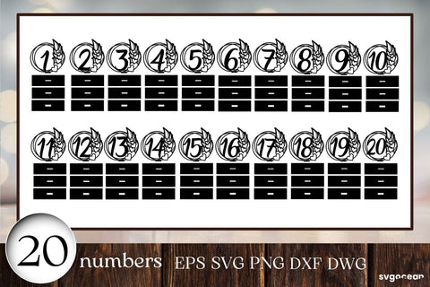 Feather Wedding Table Numbers SVG SVG SvgOcean 