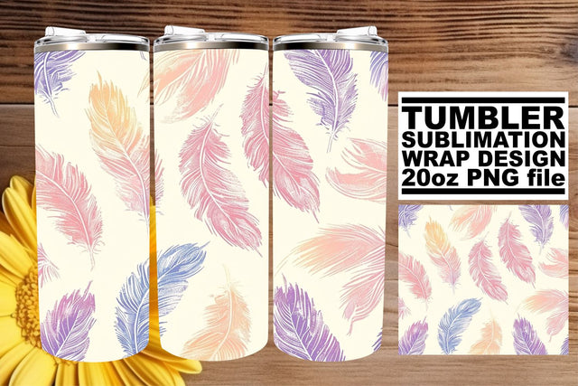 Feathered Splendor Tumbler Wrap Sublimation 20oz Sublimation afrosvg 