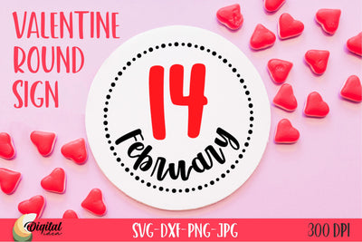 February 14 SVG. Valentines Day. Valentine Round Sign SVG SVG Evgenyia Guschina 