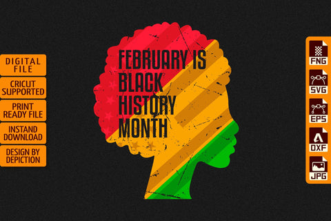February is Black History Month T-Shirt, Pride Month Shirt, Black History Month Shirt Print Template Sketch DESIGN Depiction Studio 