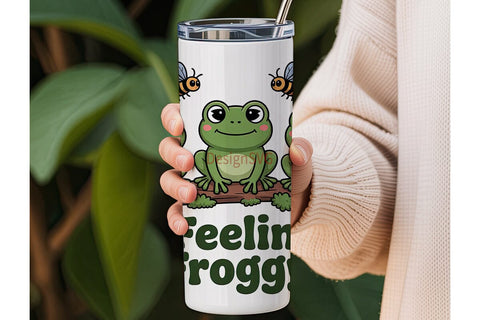 Feelin' Froggy 20oz Tumbler Wrap Sublimation DesignSVG 
