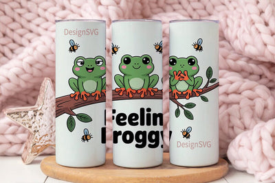 Feelin' Froggy 20oz Tumbler Wrap Sublimation DesignSVG 