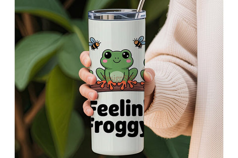 Feelin' Froggy 20oz Tumbler Wrap Sublimation DesignSVG 