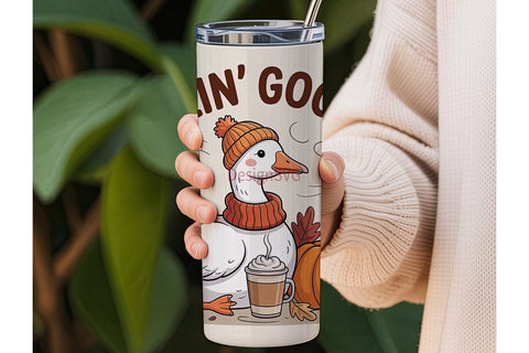Feelin' Goosey Fall Tumbler Wrap Sublimation DesignSVG 