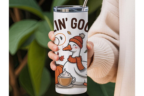 Feelin' Goosey Fall Tumbler Wrap Sublimation DesignSVG 