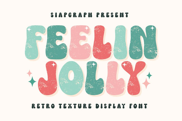 Feelin Jolly - Groovy Textured Font Font Masyafi Studio 