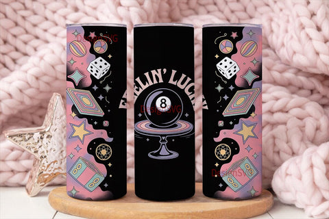 Feelin' Lucky 20oz Tumbler Wrap Sublimation DesignSVG 
