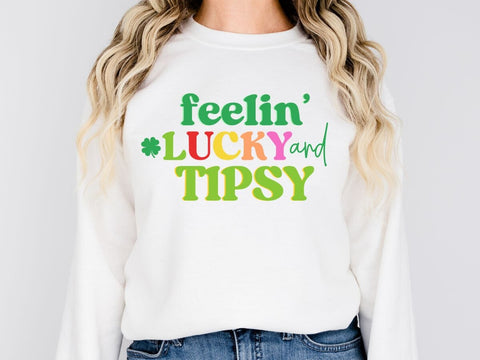 Feelin' Lucky and Tipsy SVG | St. Patrick's Day Design SVG So Fontsy VIP Design Shop 