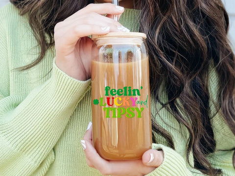 Feelin' Lucky and Tipsy SVG | St. Patrick's Day Design SVG So Fontsy VIP Design Shop 